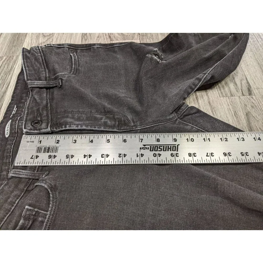 (3/$35) Old Navy Size 10 Long Pop Icon‎ Skinny Mid Rise Distressed Black Jeans